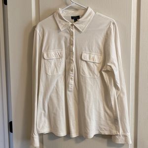Ralph Lauren LRL Jeans Co. Long Sleeve Cream Button Top - Size XL